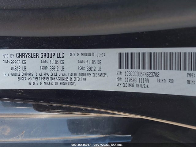 1C3CCCBB5FN623702 Chrysler 200 S