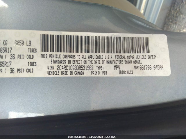 2013 CHRYSLER TOWN & COUNTRY TOURING-L VIN: 2C4RC1CG3DR531962
