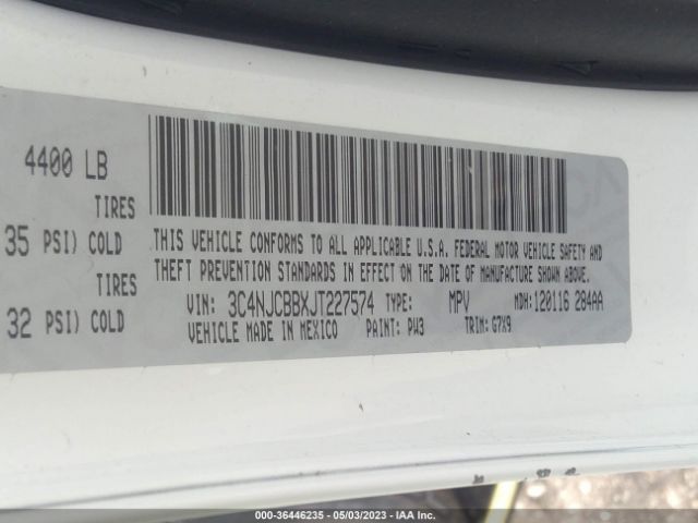 3C4NJCBBXJT227574 Jeep Compass Latitude