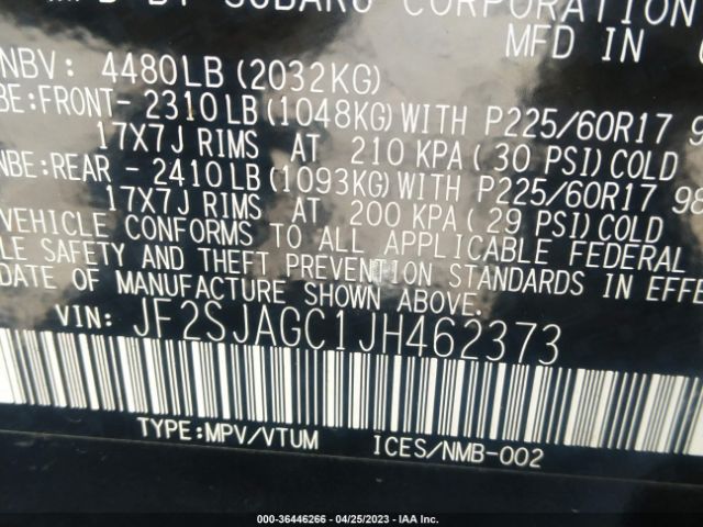 JF2SJAGC1JH462373 Subaru Forester Premium