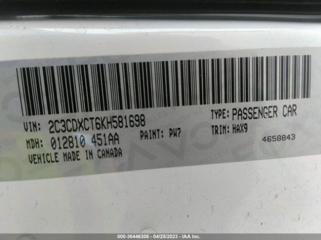 2C3CDXCT6KH581698 Dodge CHARGER R/T