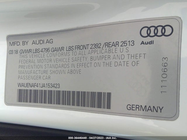 WAUENAF41JA153423 Audi A4 Premium Plus