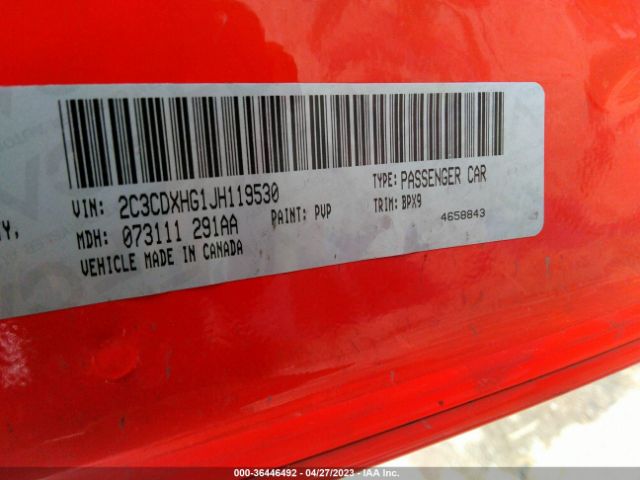 2C3CDXHG1JH119530 Dodge Charger Sxt Plus