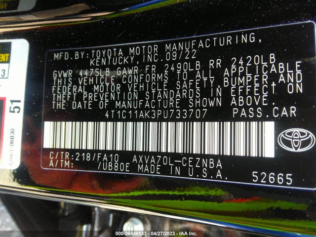 Toyota CAMRY LE 2023 4T1C11AK3PU733707 Image 9
