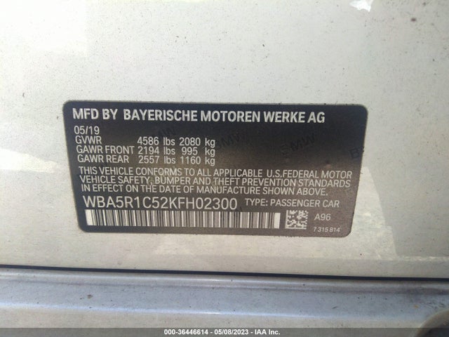 BMW 3 Series 330i 2019 WBA5R1C52KFH02300 Image 9