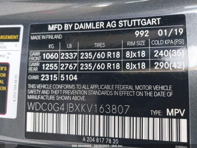WDC0G4JBXKV163807 Mercedes-Benz Glc Glc 300