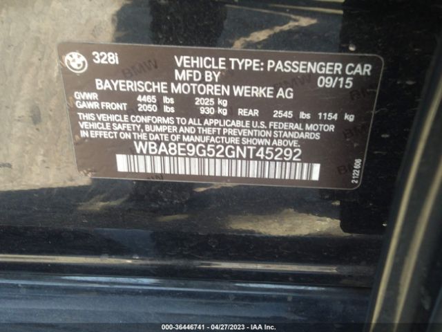 WBA8E9G52GNT45292 BMW 3 Series 328i