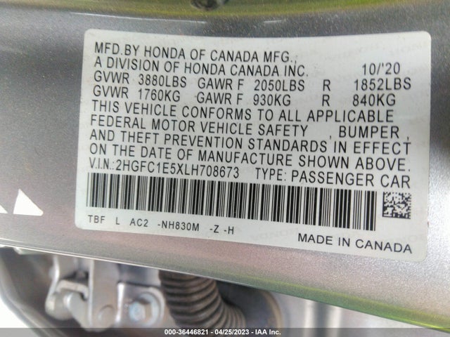 Honda CIVIC SI SEDAN 2020 2HGFC1E5XLH708673 Image 9