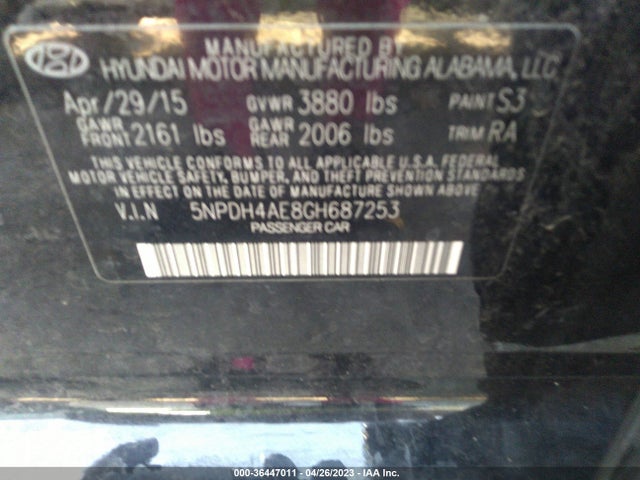 Hyundai ELANTRA SE 2016 5NPDH4AE8GH687253 Image 10