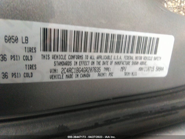 2C4RC1BG4GR207635 Chrysler Town & Country Touring