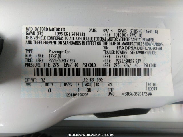 2015 Ford C-Max, VIN: 1FADP5AU6FL100368