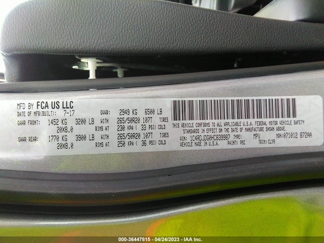 Dodge DURANGO GT 2017 1C4RDJDG0HC839987 Image 9