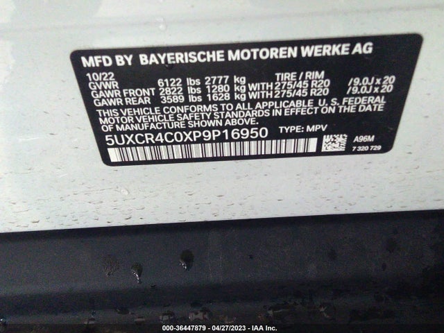 5UXCR4C0XP9P16950 BMW X5 Sdrive40i