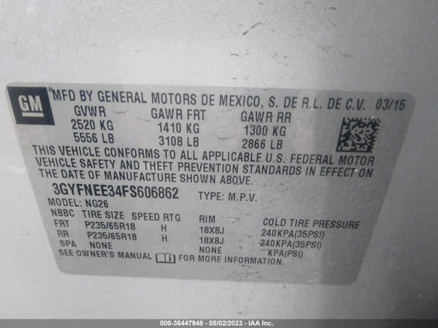 Cadillac Srx Luxury Collection 2015 3GYFNEE34FS606862 Image 9
