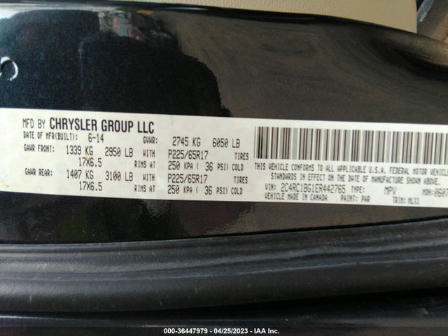 2C4RC1BG1ER442765 Chrysler Town & Country Touring