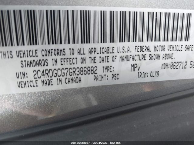 2C4RDGCG7GR386882 Dodge Grand Caravan Sxt Plus