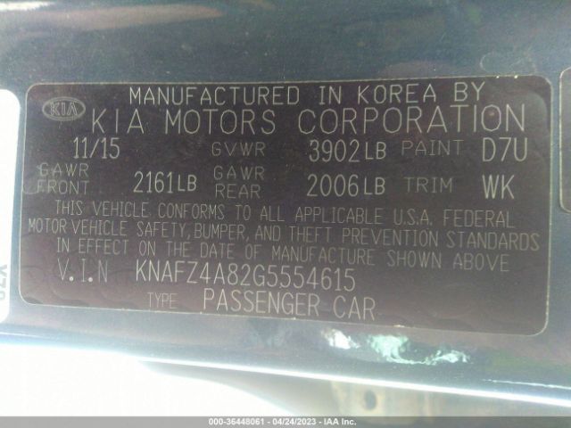 KNAFZ4A82G5554615 KIA FORTE EX