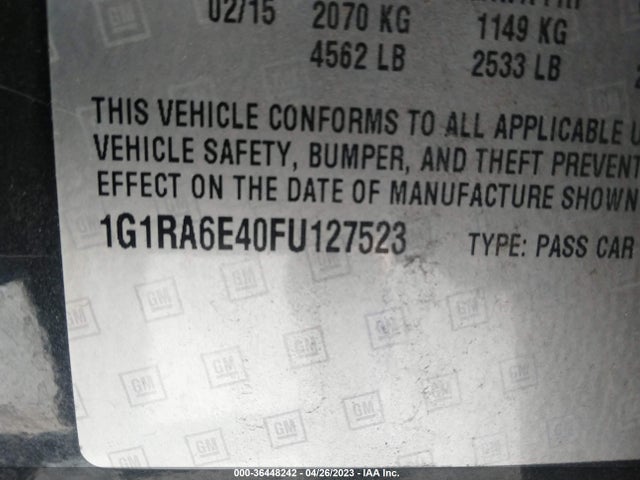 Chevrolet Volt 2015 1G1RA6E40FU127523 Image 10