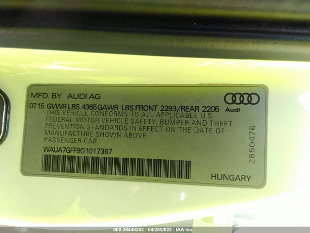 WAUA7GFF9G1017367 Audi A3 1.8t Premium