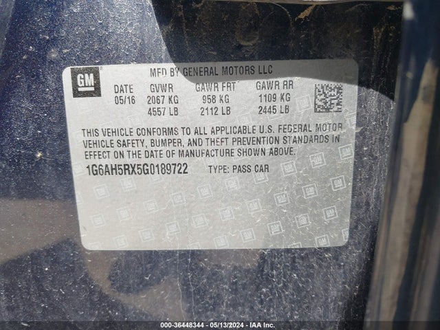 1G6AH5RX5G0189722 Cadillac Ats Luxury Collection