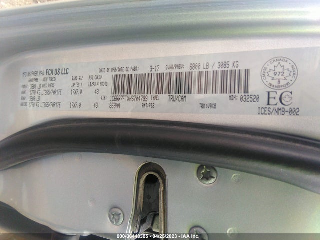 RAM 1500 St 2017 1C6RR7FTXHS704799 Image 10
