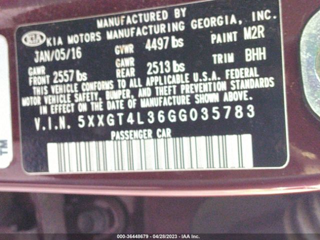 5XXGT4L36GG035783 KIA Optima Lx