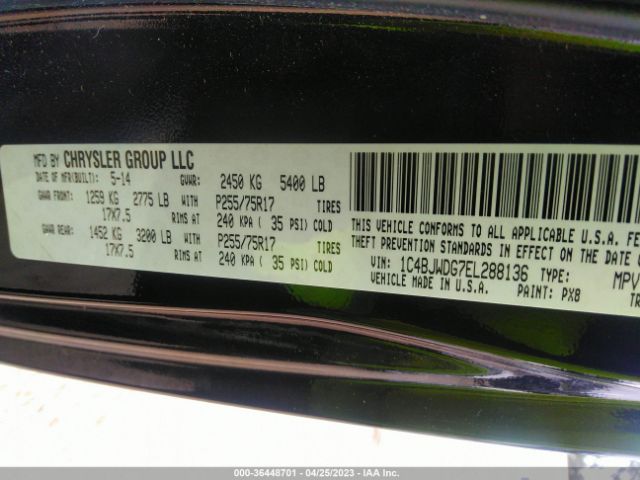 1C4BJWDG7EL288136 Jeep Wrangler Unlimited Sport