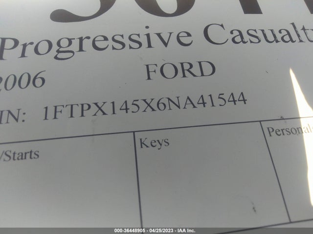 2006 FORD F-150 XLT/FX4/LARIAT/XL VIN: 1FTPX145X6NA41544