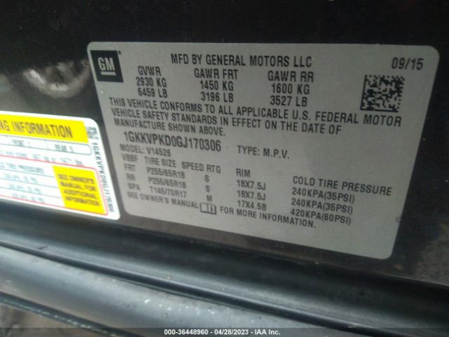 1GKKVPKD0GJ170306 GMC ACADIA SLE