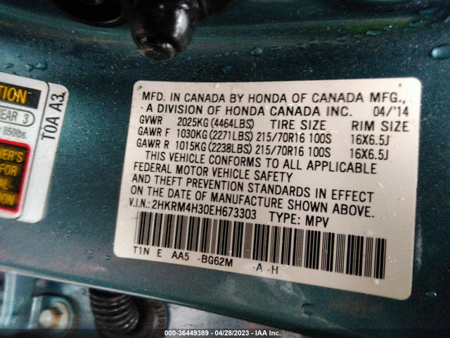 Honda CR-V LX 2014 2HKRM4H30EH673303 Image 9