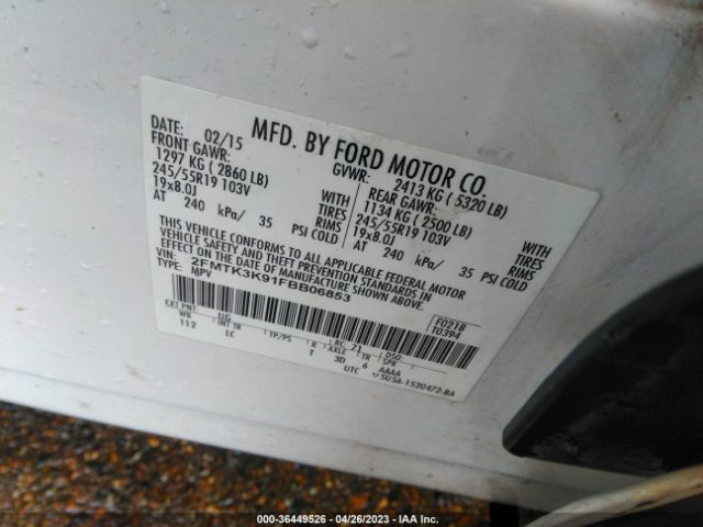 2FMTK3K91FBB06853 Ford Edge Titanium