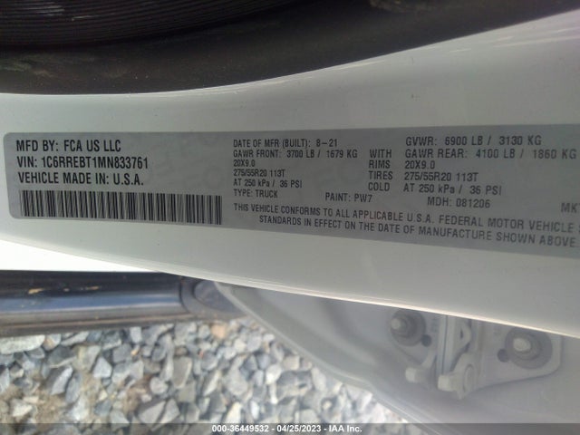 1C6RREBT1MN833761 RAM 1500 Big Horn