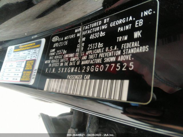 5XXGW4L29GG077525 KIA Optima Sx Turbo