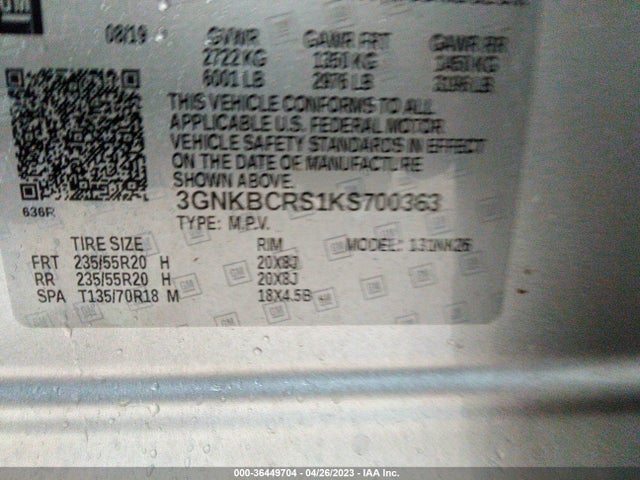 Chevrolet BLAZER 2019 3GNKBCRS1KS700363 Image 11