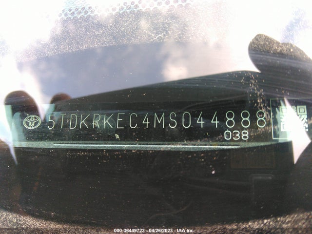 2021 TOYOTA SIENNA LE VIN: 5TDKRKEC4MS044888