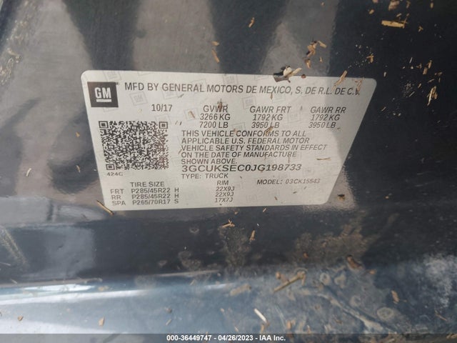 Chevrolet Silverado 1500 Ltz 2018 3GCUKSEC0JG198733 Image 10