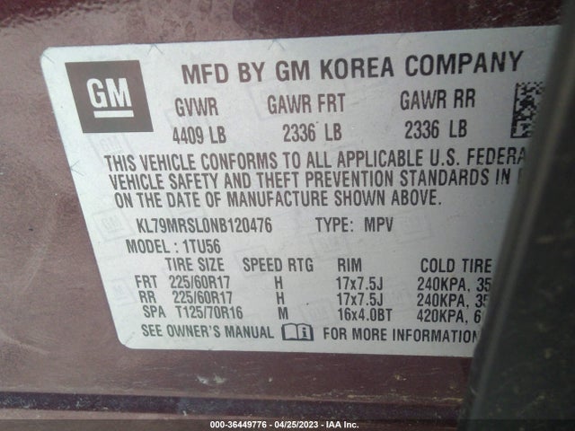 Chevrolet Trailblazer Lt 2022 KL79MRSL0NB120476 Image 9