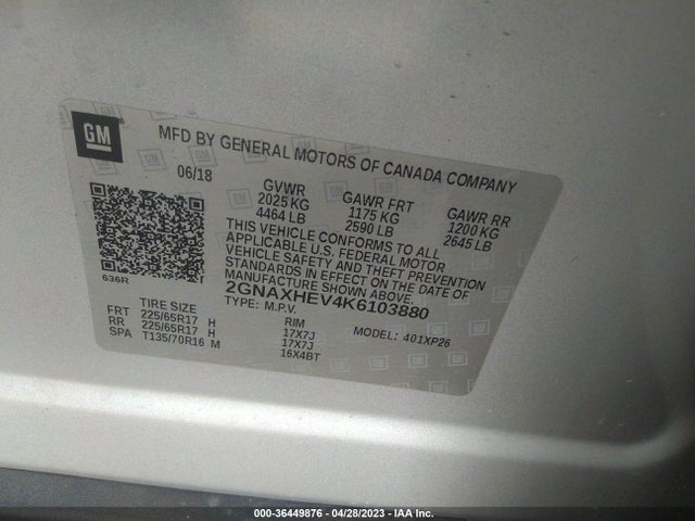 Chevrolet EQUINOX LS 2019 2GNAXHEV4K6103880 Image 9