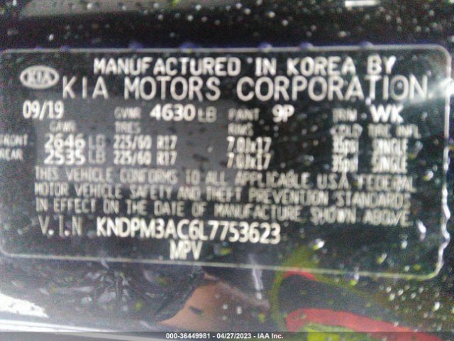 KNDPM3AC6L7753623 KIA Sportage Lx