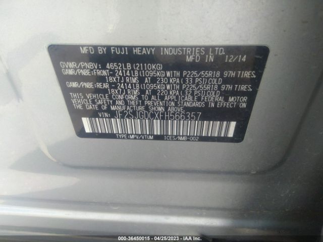 JF2SJGDCXFH566357 Subaru Forester 2.0xt Premium