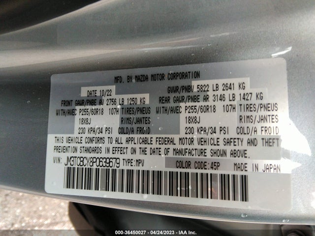 2023 Mazda CX-9, VIN: JM3TCBCY8P0639679