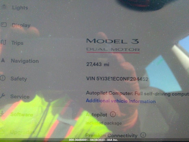 Tesla Model 3 Performance 2022 5YJ3E1EC0NF294452 Image 7