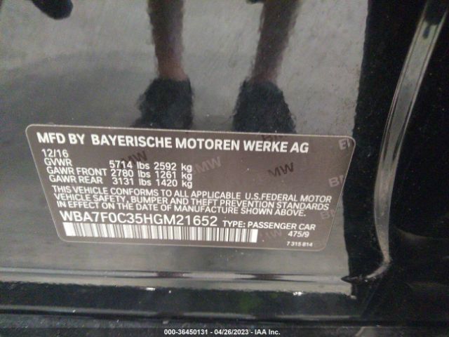WBA7F0C35HGM21652 BMW 7 Series 750i