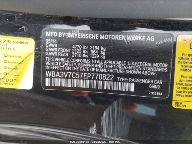 WBA3V7C57EP770822 BMW 4 Series 428i