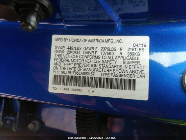19UUB1F65LA000167 Acura Tlx W/a-spec Pkg