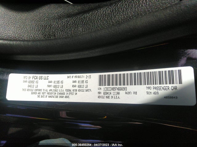 1C3CCCAB5FN660203 Chrysler 200 Limited