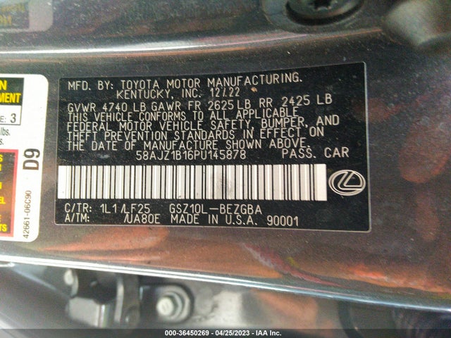 2023 Lexus ES, VIN: 58AJZ1B16PU145878