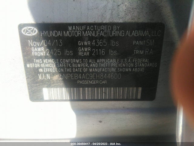 Hyundai SONATA GLS 2014 5NPEB4AC9EH844600 Image 9
