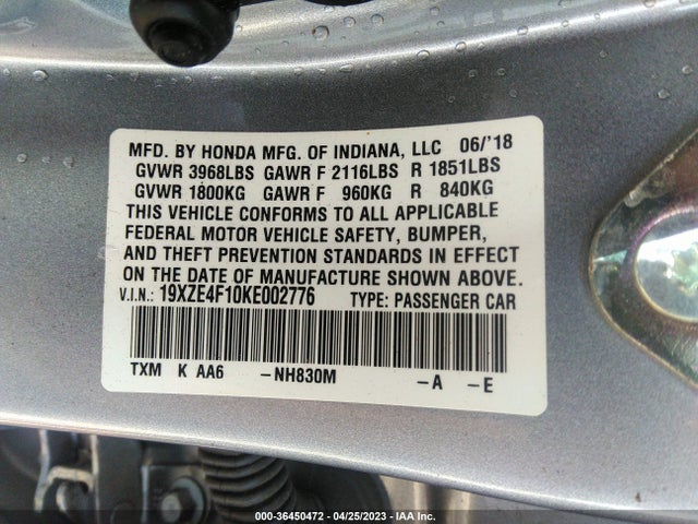 Honda Insight Lx 2019 19XZE4F10KE002776 Image 9
