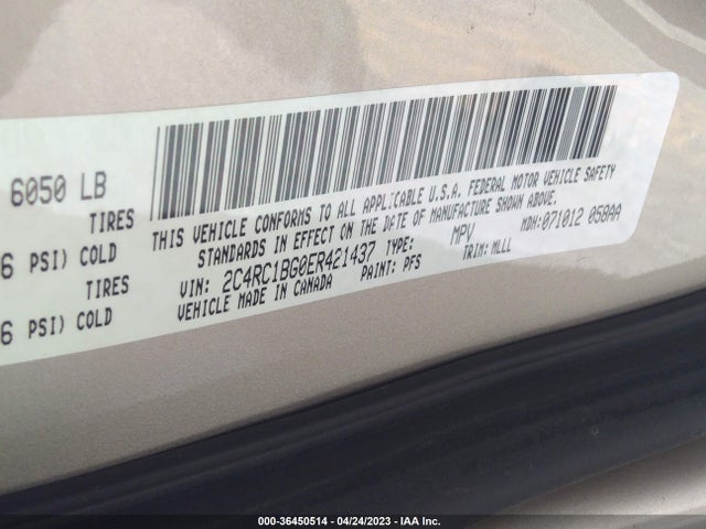 2C4RC1BG0ER421437 Chrysler Town & Country Touring